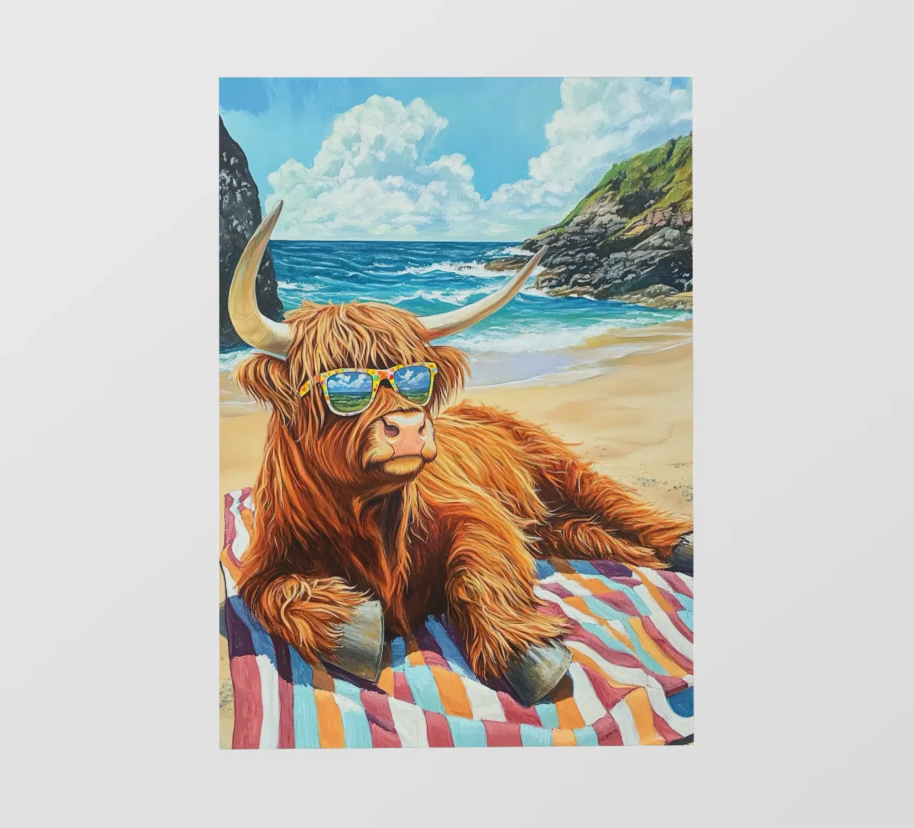 Mucca delle Highlands telo in pvc da Nikis Art Studio