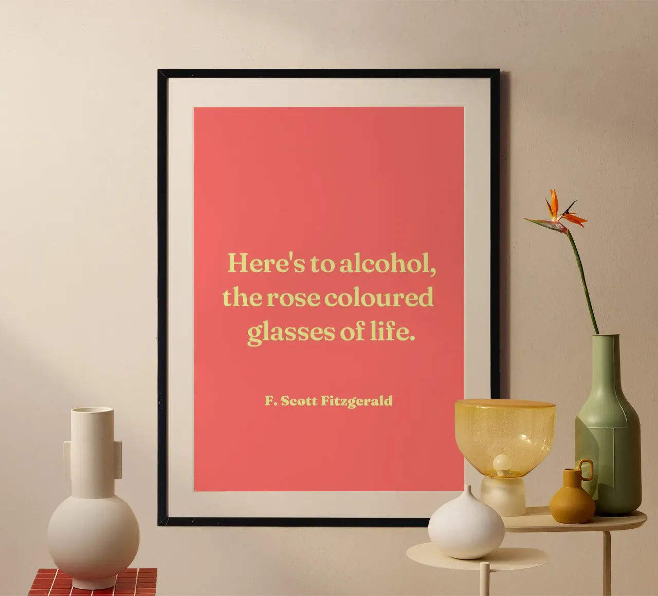 Gli occhiali colorati di rosa della vita poster con telaio in alluminio da Paigaam Studio