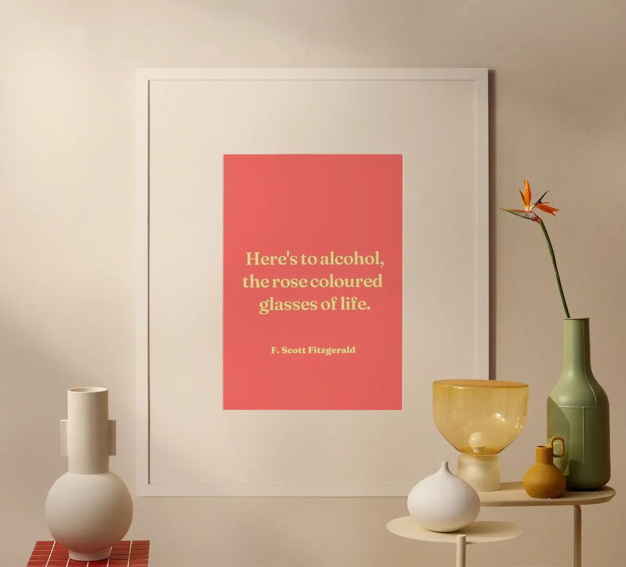 Gli occhiali colorati di rosa della vita poster con telaio in alluminio da Paigaam Studio
