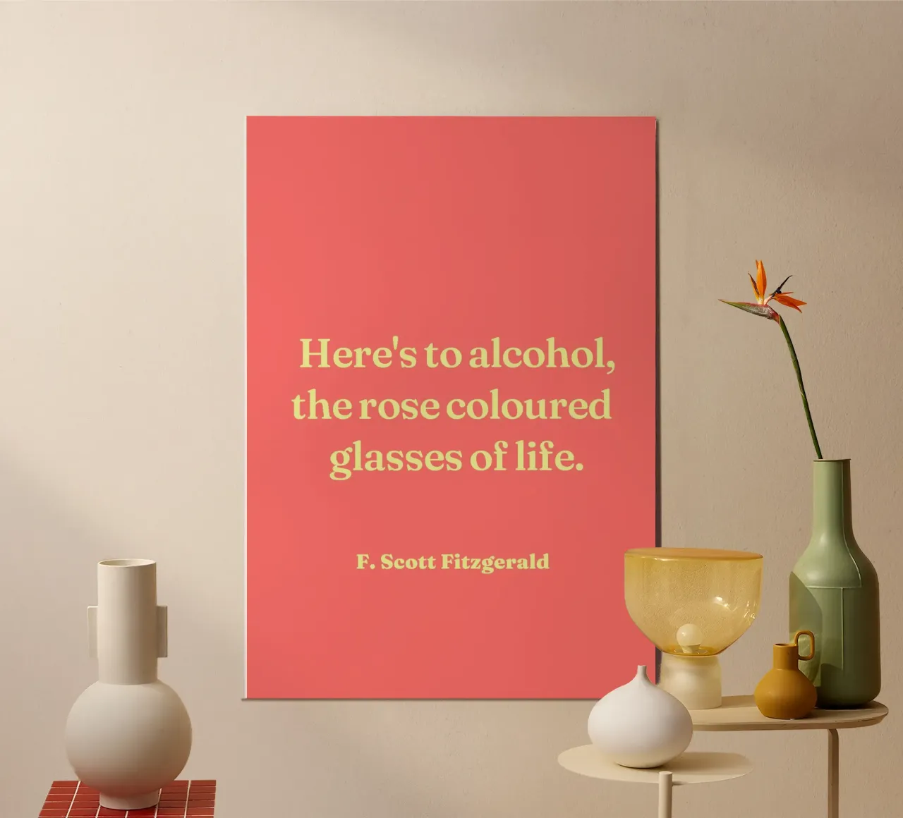 Gli occhiali colorati di rosa della vita poster con telaio in alluminio da Paigaam Studio