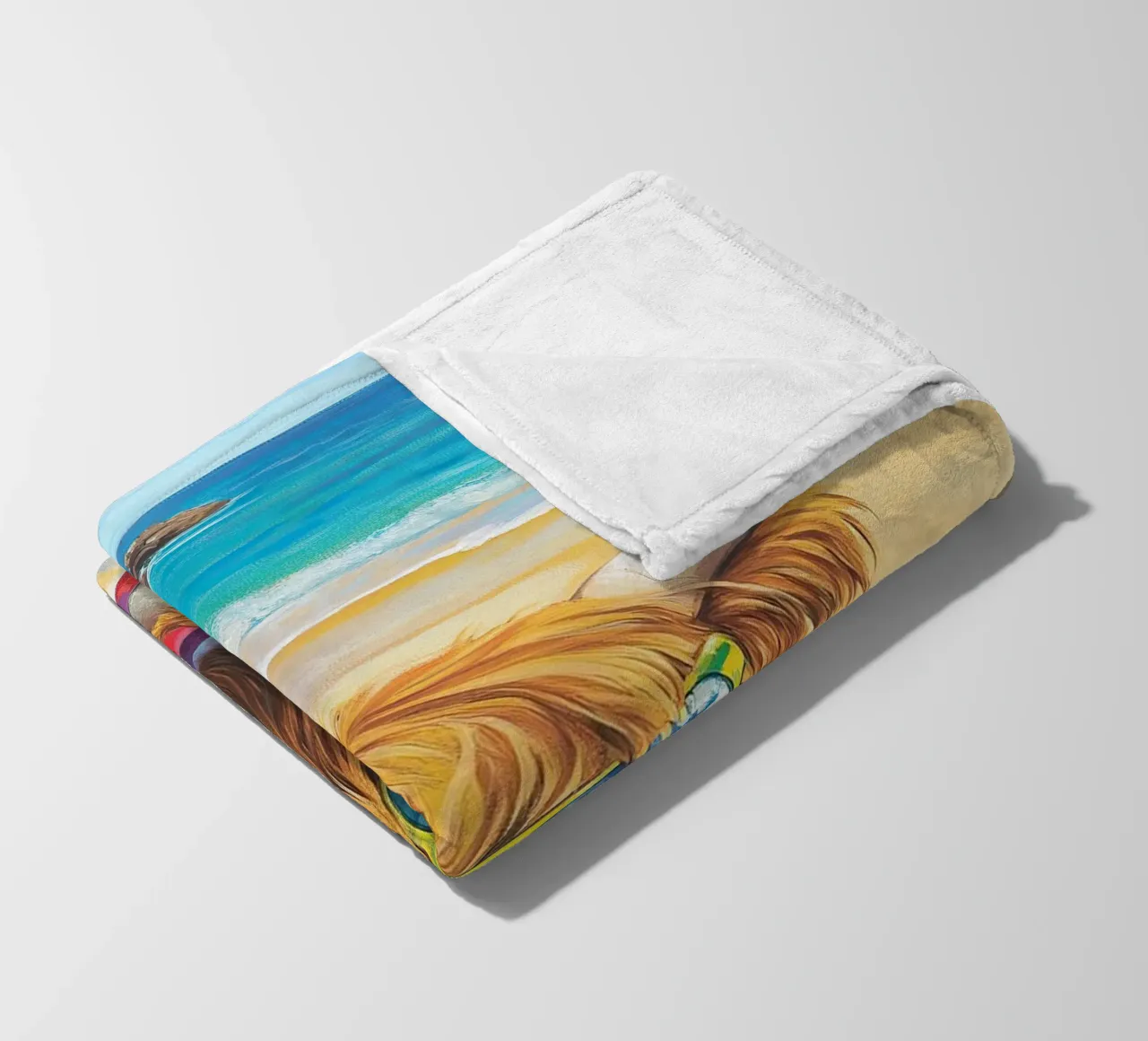 Mucca delle Highlands coperta in pile da Nikis Art Studio