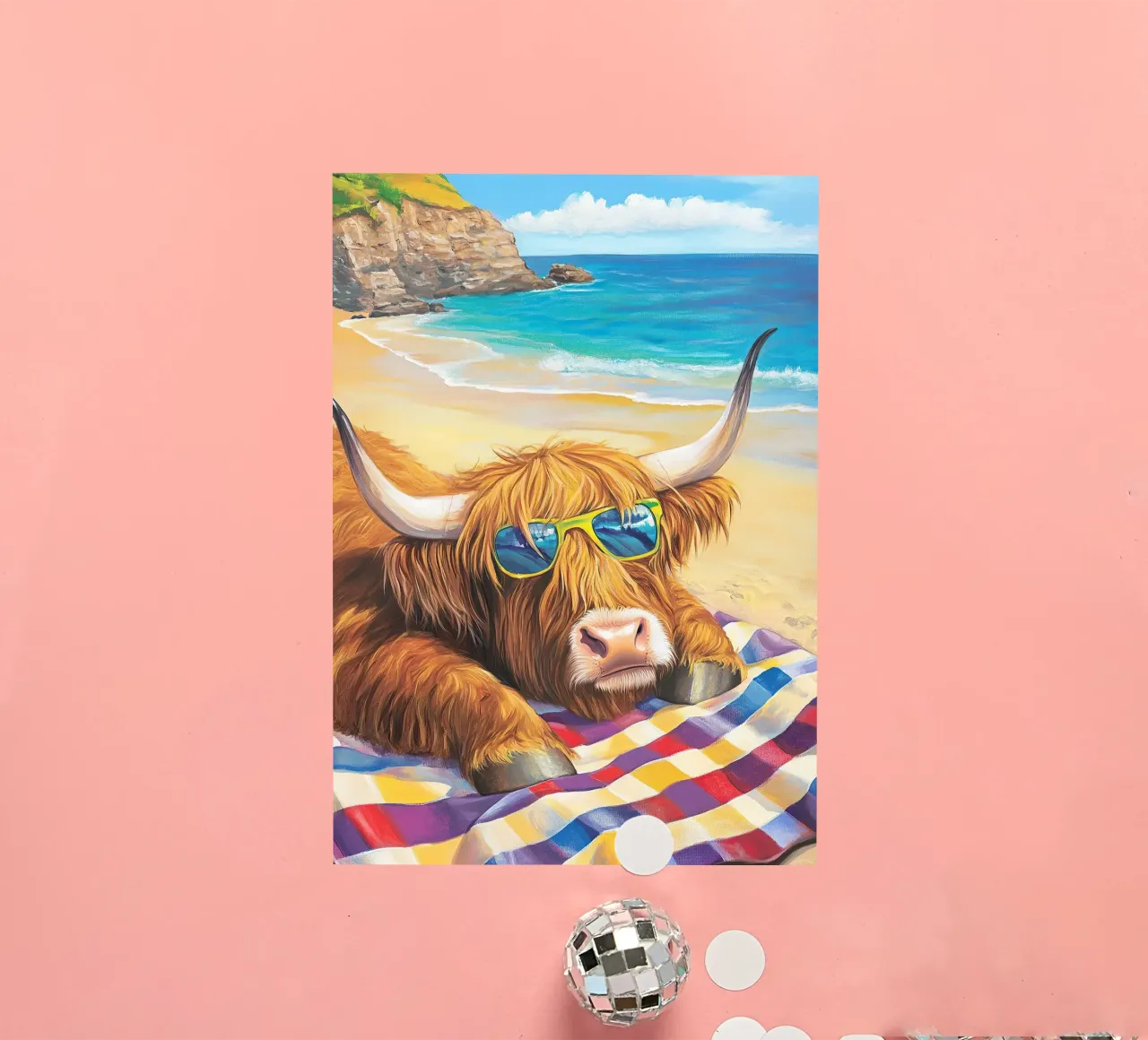 Mucca delle Highlands adesivo da Nikis Art Studio