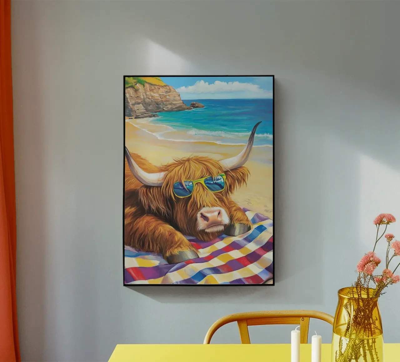 Mucca delle Highlands plexiglass da Nikis Art Studio
