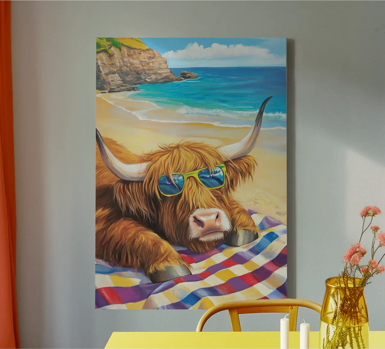 Mucca delle Highlands tela da Nikis Art Studio