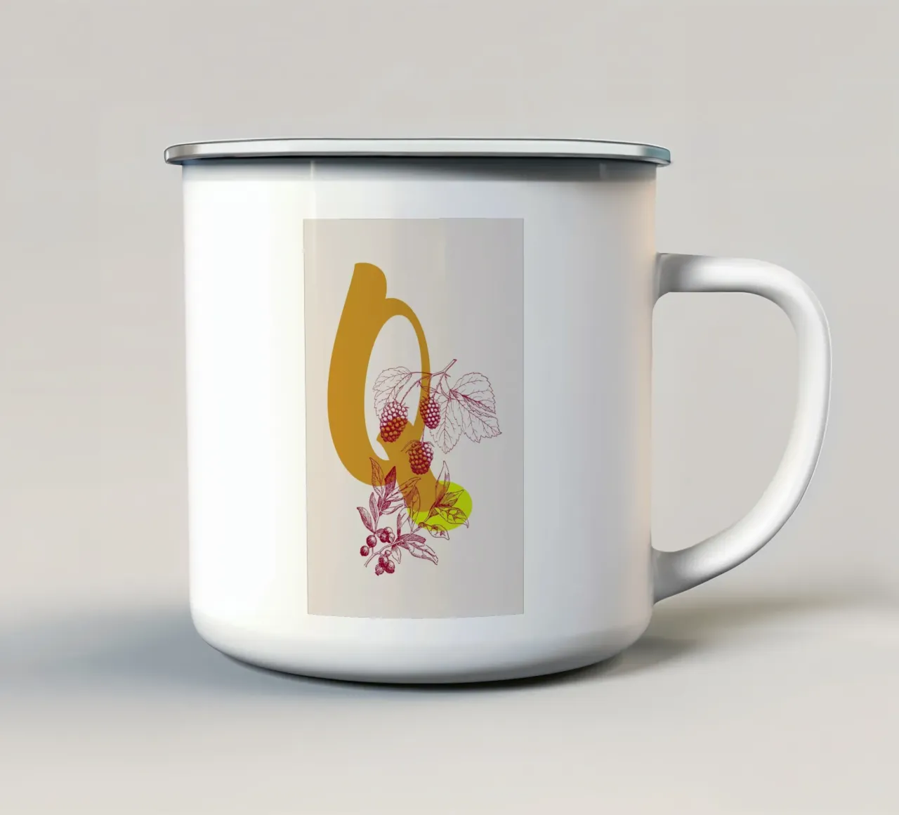 Q taza de esmalte de Froilein Juno