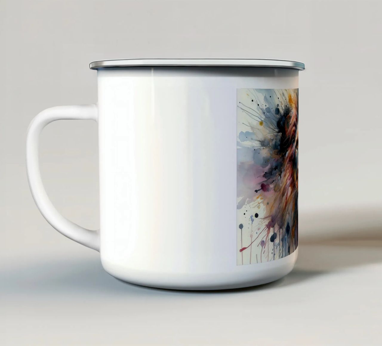 L'objectif prédateur dévoilé mug en émail de Chromatic Fusion Studio