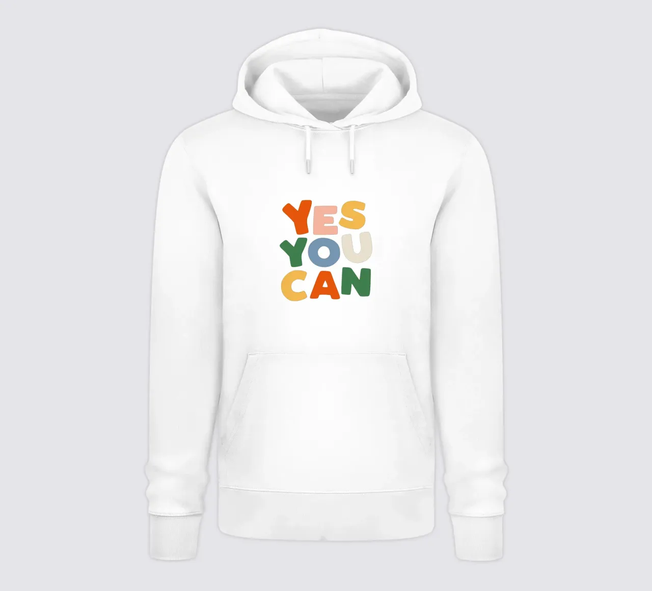 Yes You Can Design tipografico colorato felpa con cappuccio da THE MOTIVATED TYPE