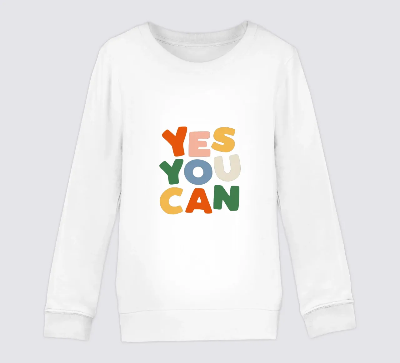 Yes You Can Design tipografico colorato felpa bambino da THE MOTIVATED TYPE