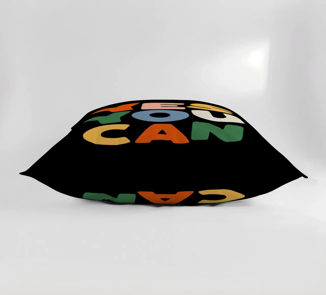 Yes You Can Colourful Typography Design decorative cushion by THE MOTIVATED TYPE