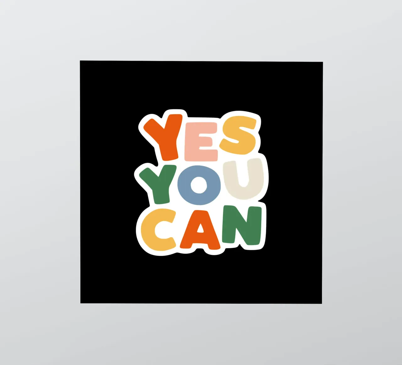 Yes You Can Colourful Typography Design sticker by THE MOTIVATED TYPE