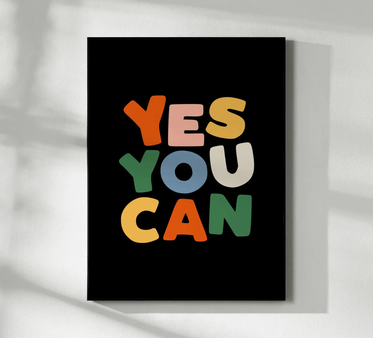Yes You Can Design tipografico colorato plexiglass da THE MOTIVATED TYPE