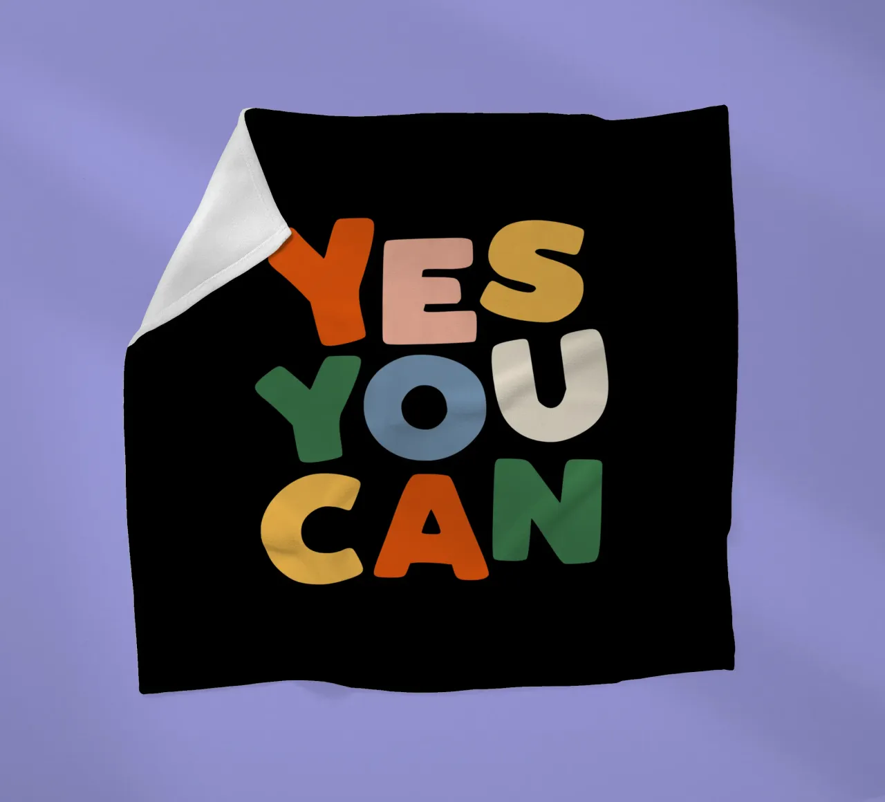 Yes You Can Design tipografico colorato coperta in pile da THE MOTIVATED TYPE