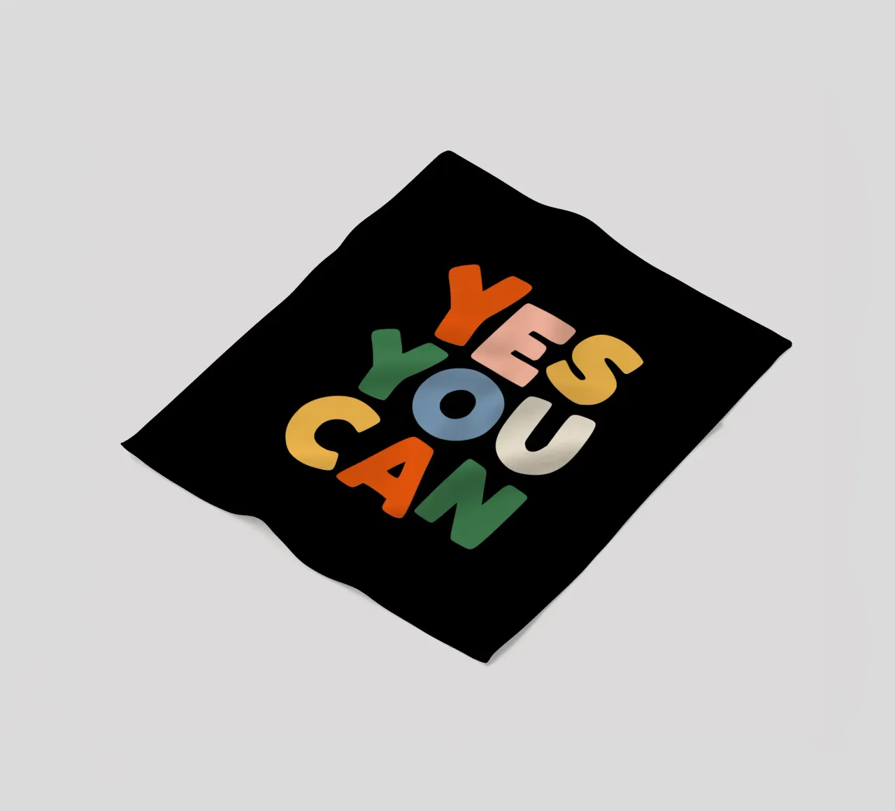 Yes You Can Design tipografico colorato coperta in pile da THE MOTIVATED TYPE