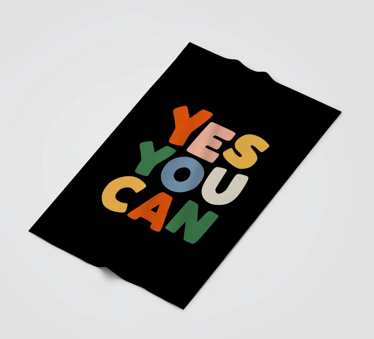 Yes You Can Design tipografico colorato coperta in pile da THE MOTIVATED TYPE