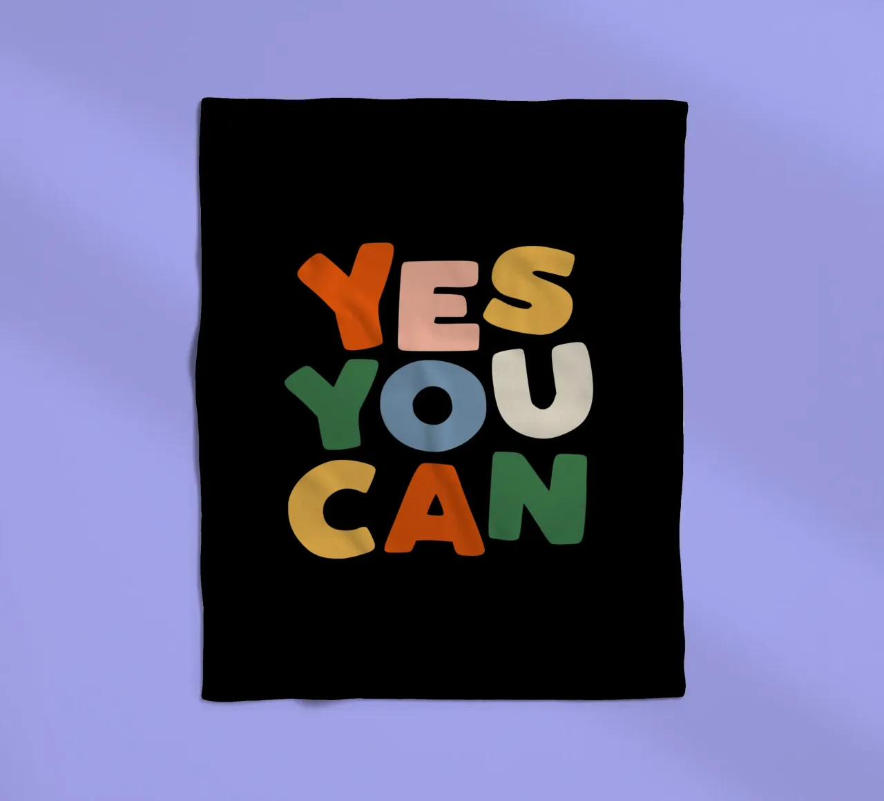 Yes You Can Design tipografico colorato coperta in pile da THE MOTIVATED TYPE
