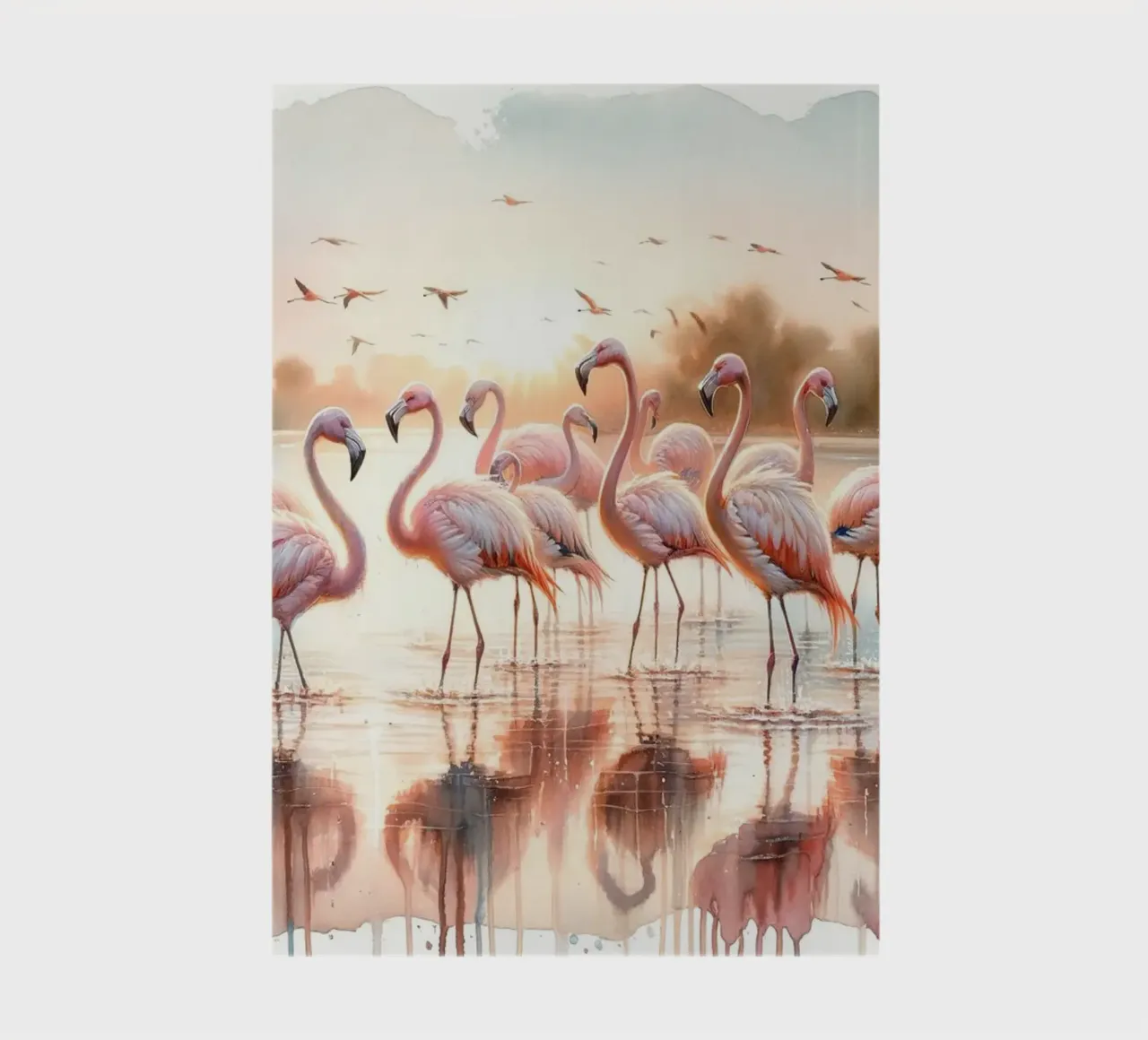 Lever de soleil serein sur les flamants roses carnet de notes de Chromatic Fusion Studio