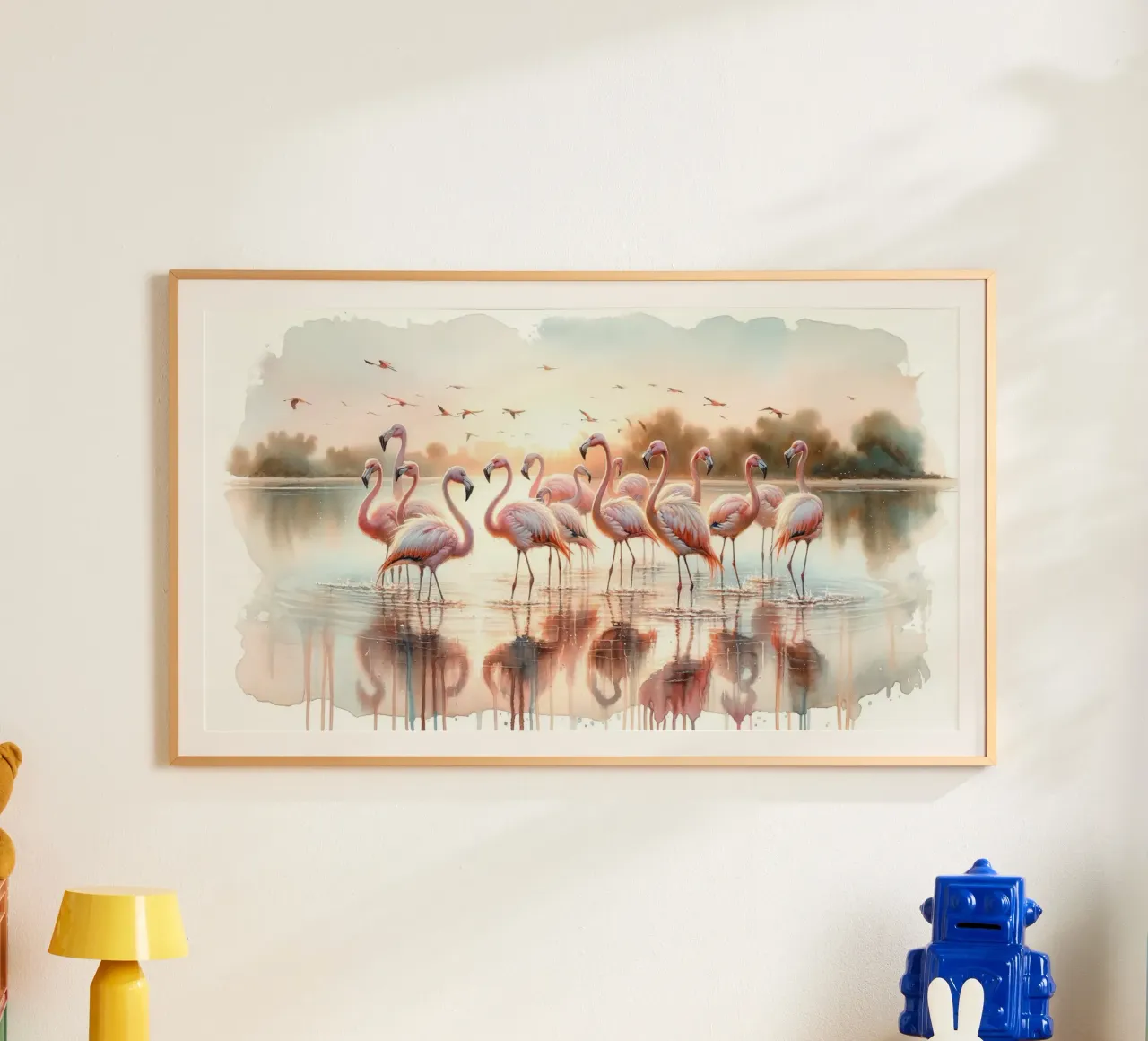 Serene Flamingo Sunrise hahnemühle by Chromatic Fusion Studio