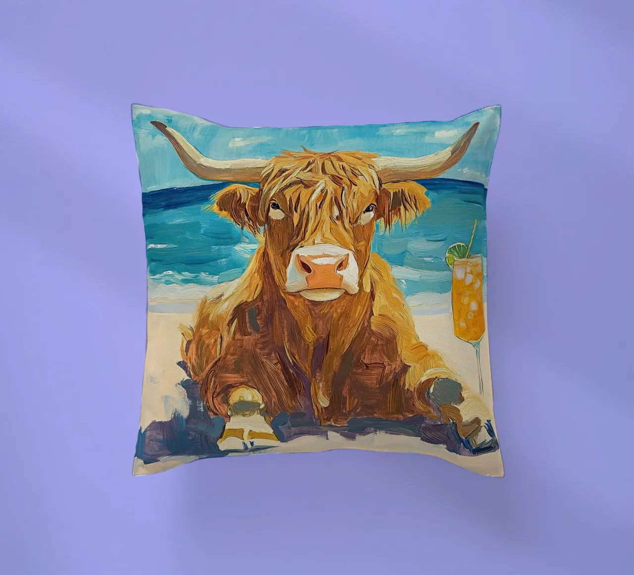 Mucca delle Highlands cuscino da Nikis Art Studio