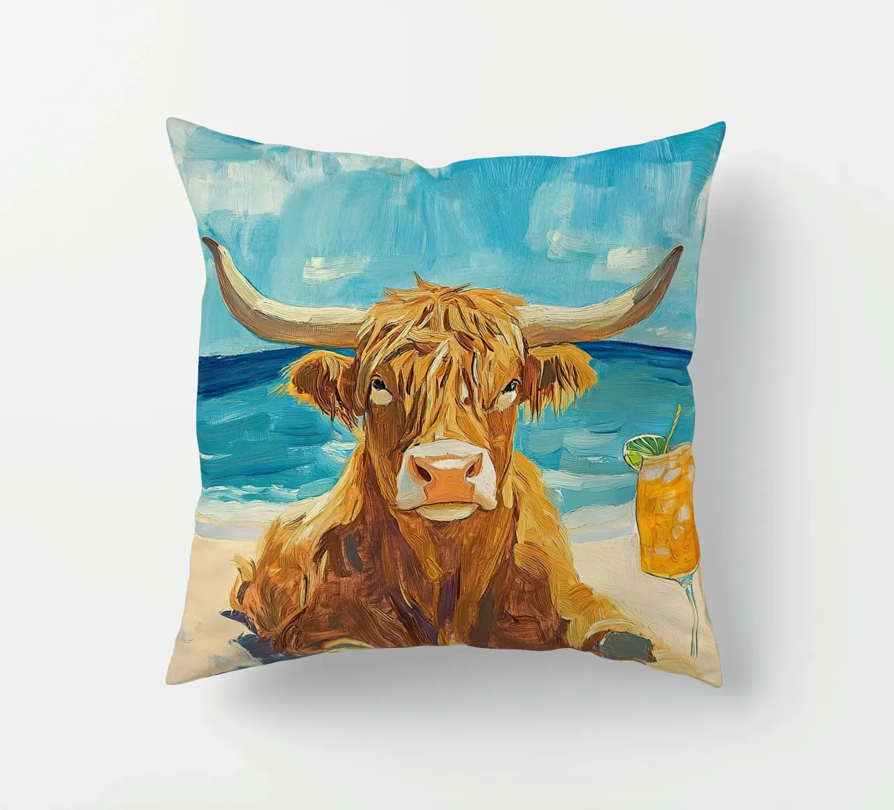 Mucca delle Highlands cuscino da Nikis Art Studio