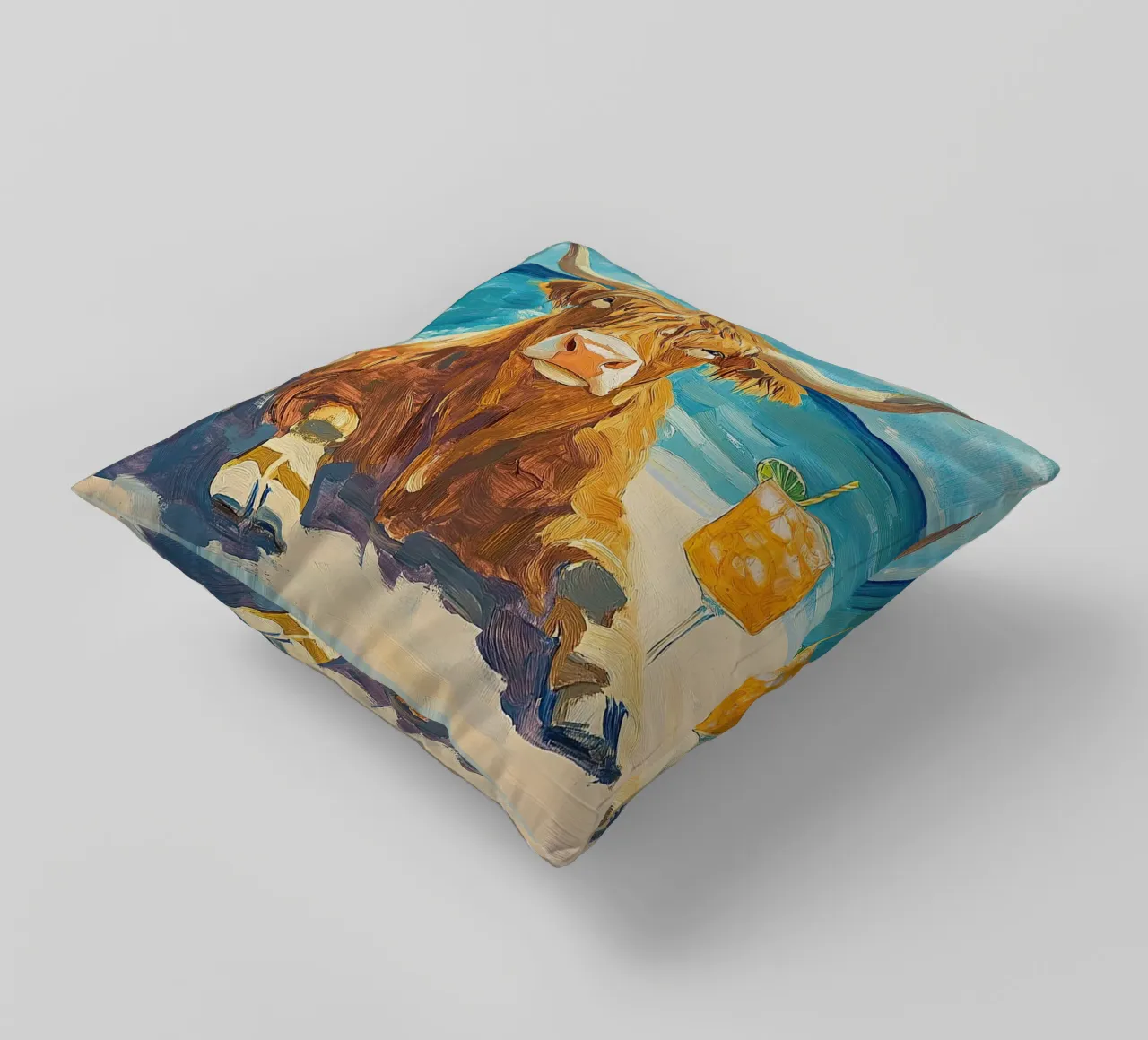 Mucca delle Highlands cuscino da Nikis Art Studio