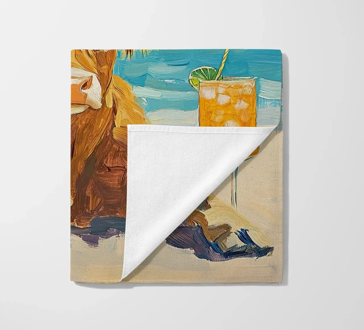 Mucca delle Highlands telo mare da Nikis Art Studio