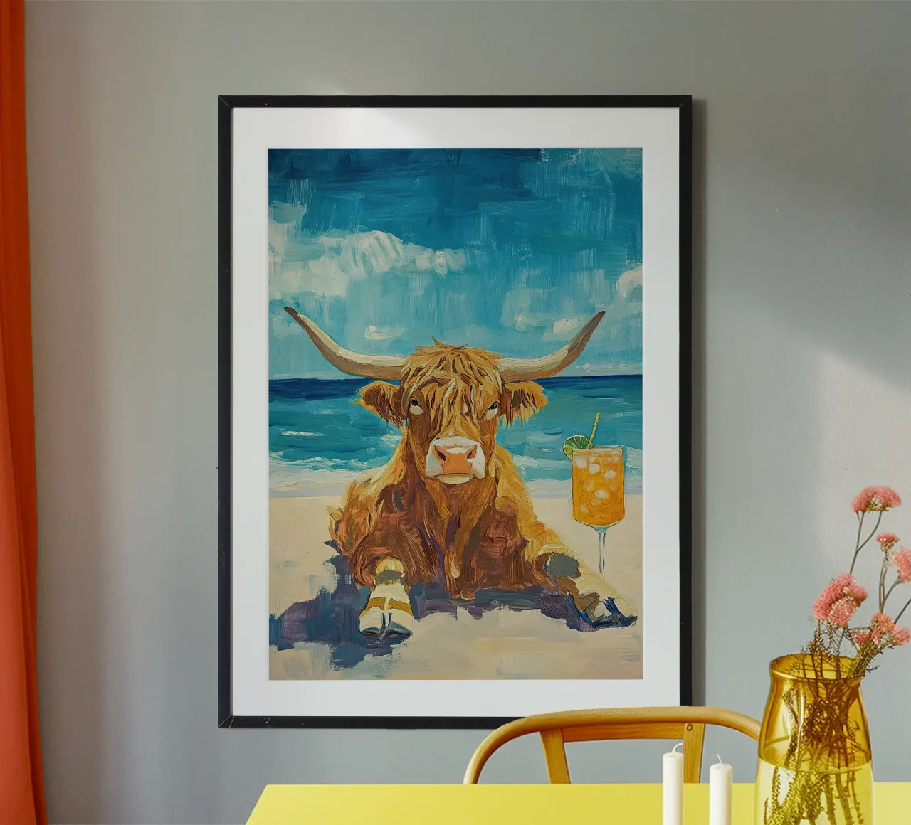 Mucca delle Highlands carta hahnemühle da Nikis Art Studio