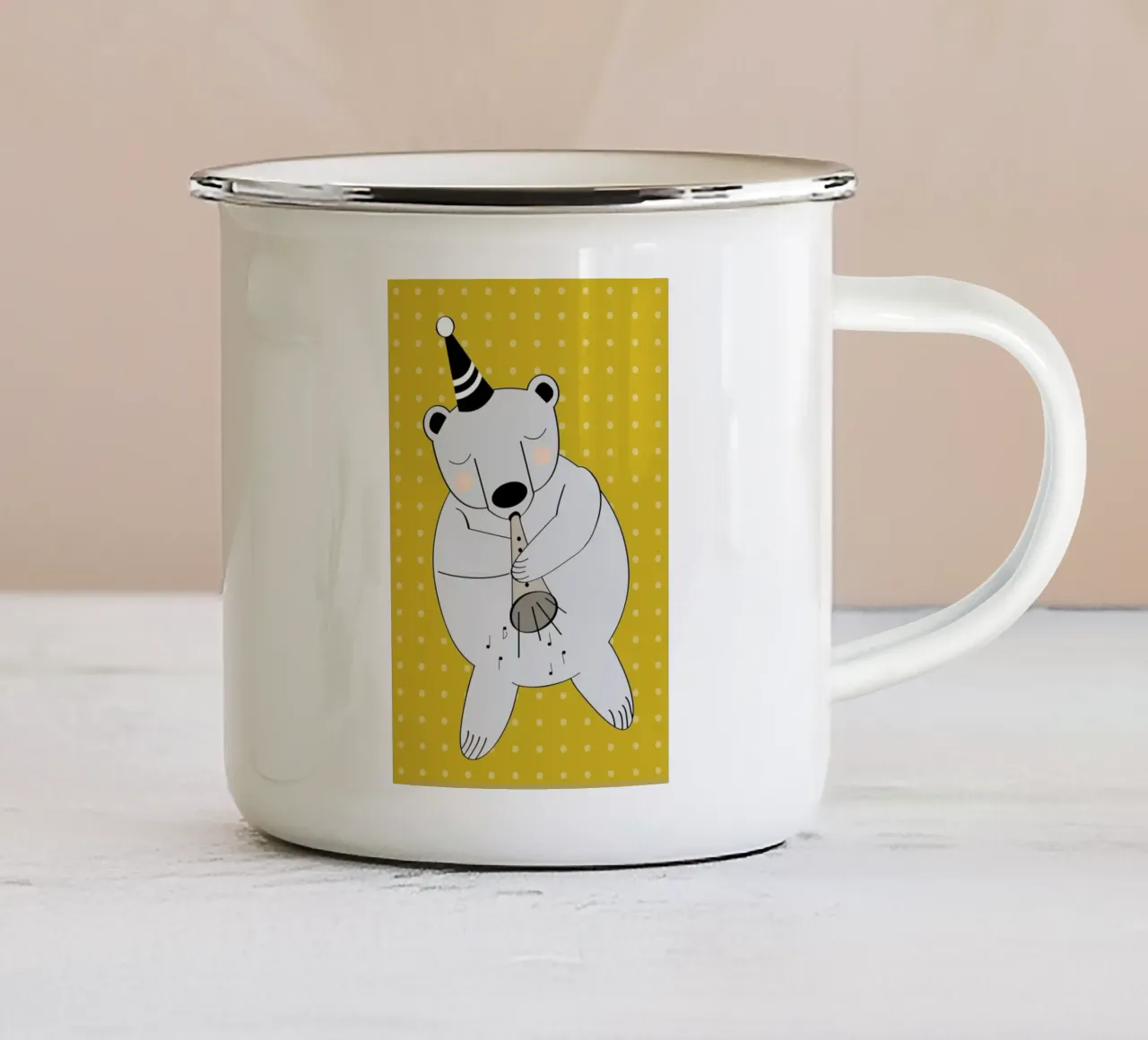 Trompeten Bär tazza in smalto da XOXO Arte