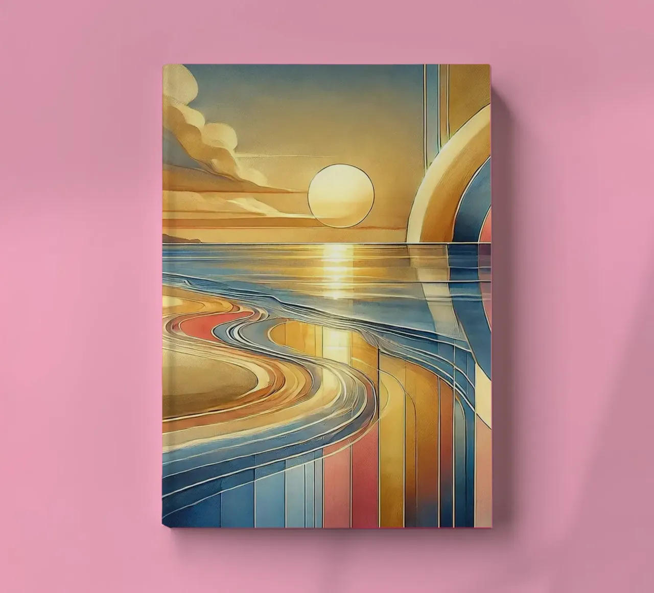 Sonnenuntergang Gelassenheit Szene in Art Deco Notizbuch von Chromatic Fusion Studio