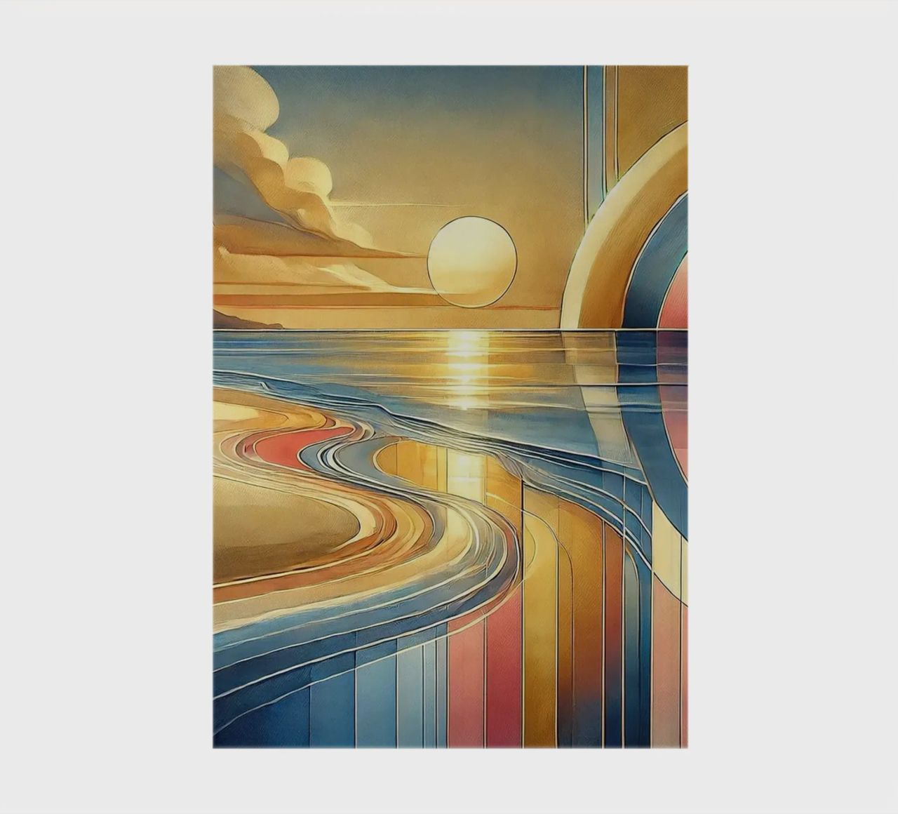 Sundown Serenity Scene in Art Deco notebook by Chromatic Fusion Studio