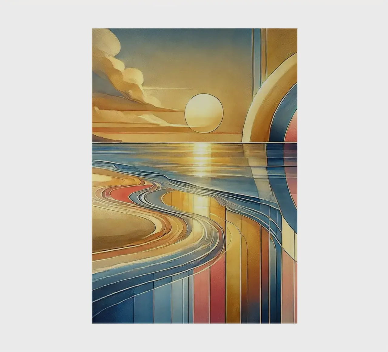 Sonnenuntergang Gelassenheit Szene in Art Deco Notizbuch von Chromatic Fusion Studio