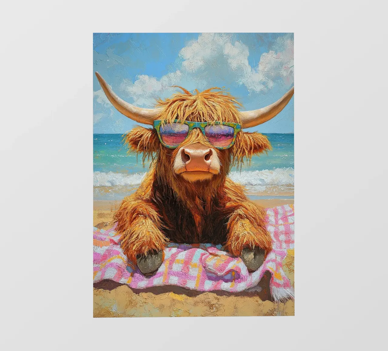 Mucca delle Highlands telo in pvc da Nikis Art Studio