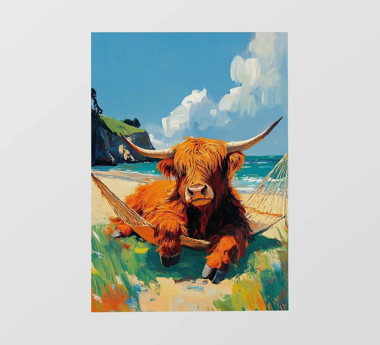 Mucca delle Highlands pellicola backlit da Nikis Art Studio
