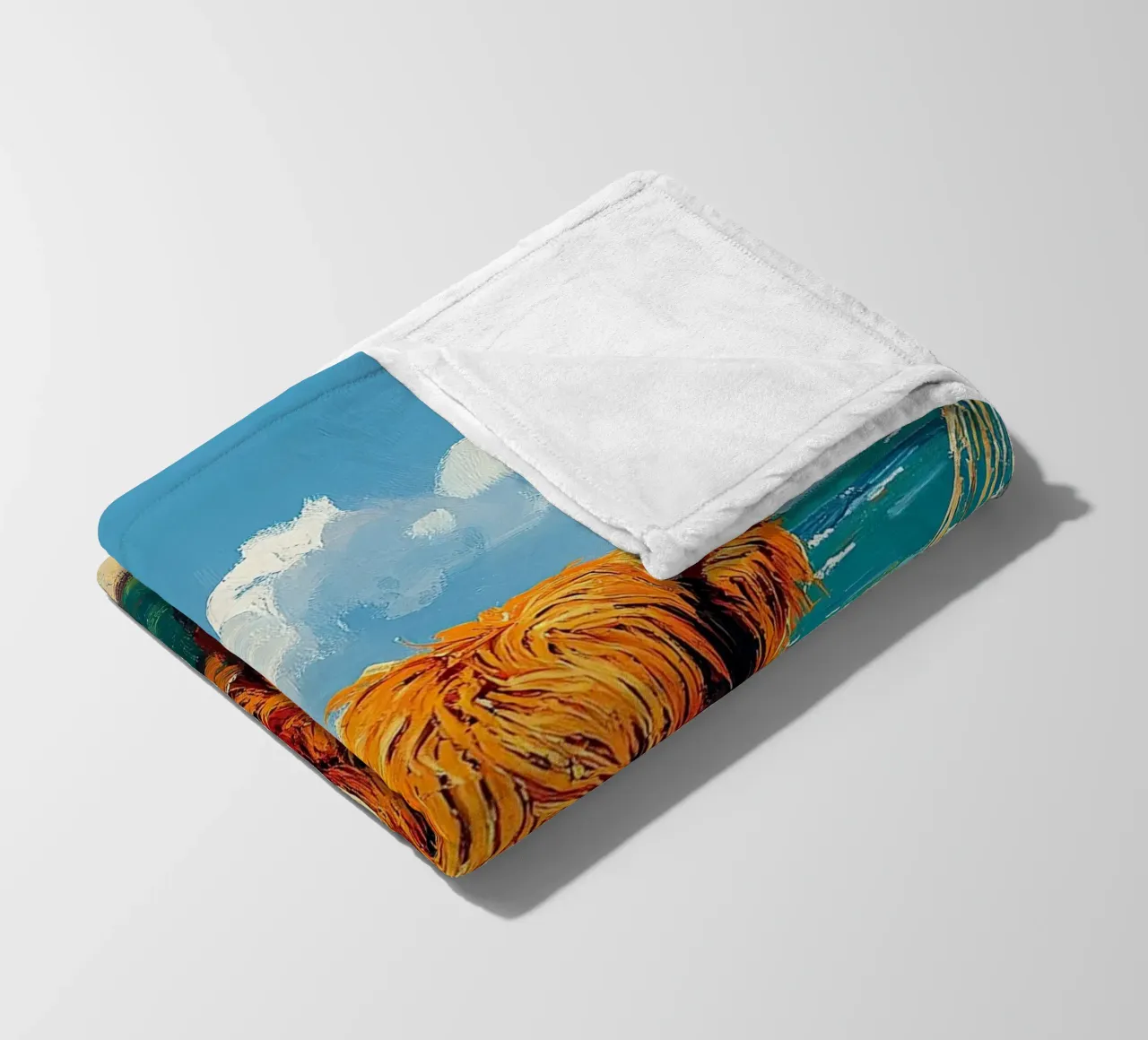Mucca delle Highlands coperta in pile da Nikis Art Studio