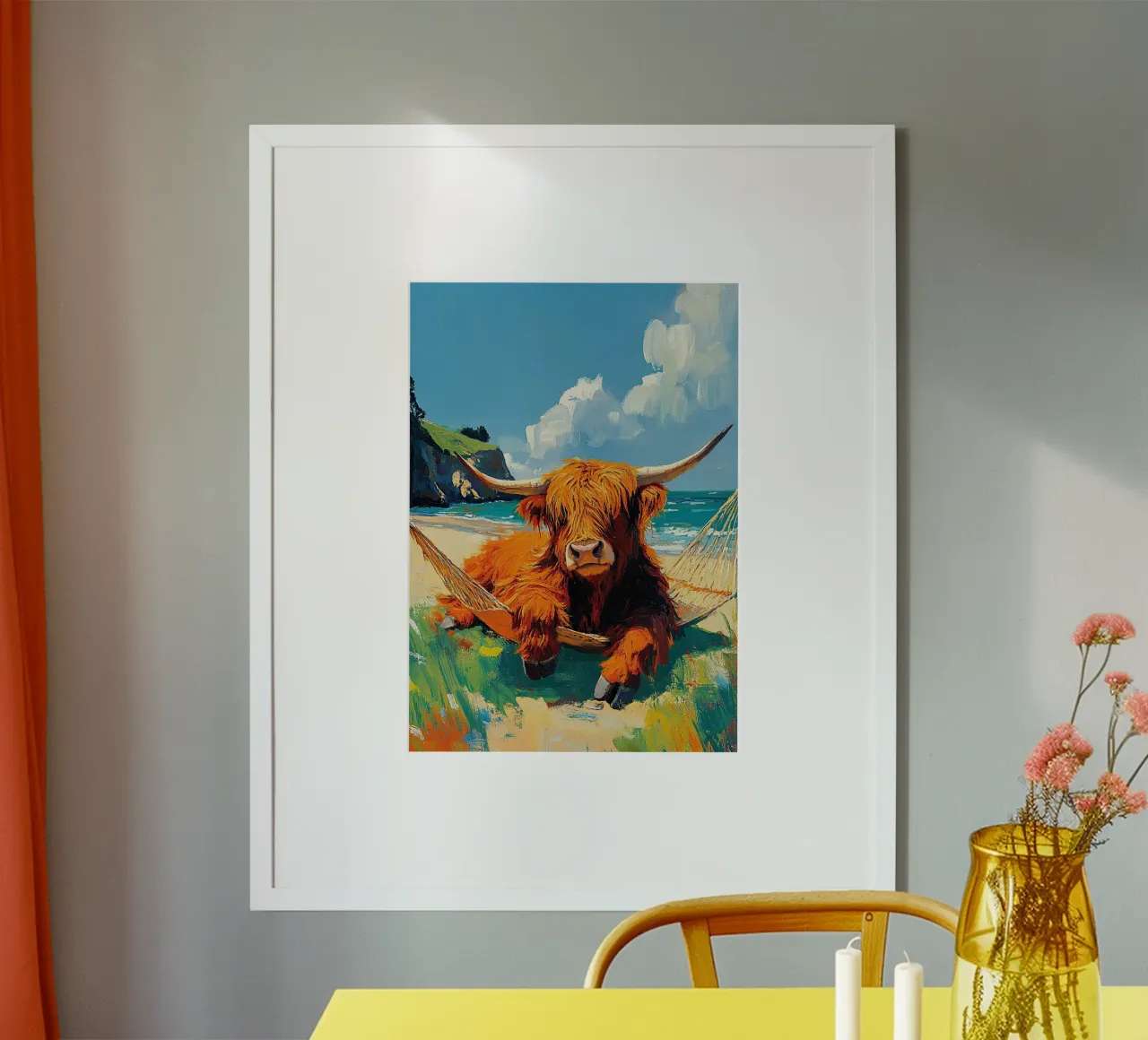 Mucca delle Highlands carta hahnemühle da Nikis Art Studio