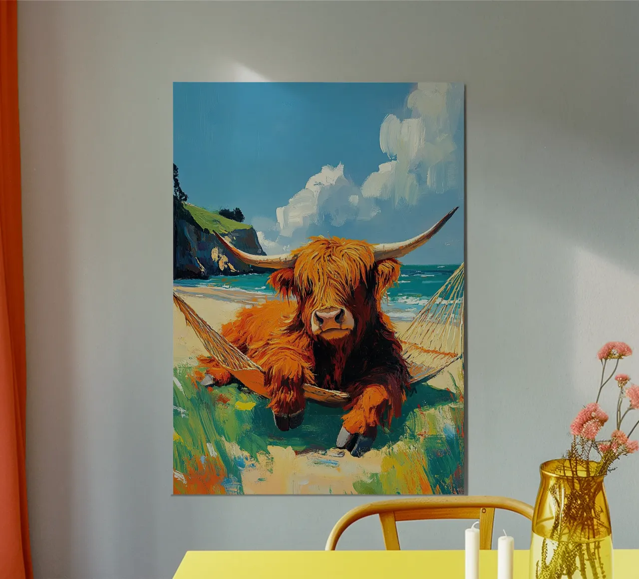 Mucca delle Highlands carta hahnemühle da Nikis Art Studio