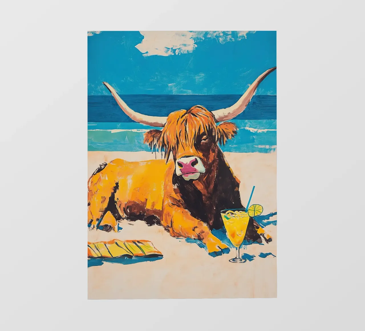 Mucca delle Highlands telo in pvc da Nikis Art Studio