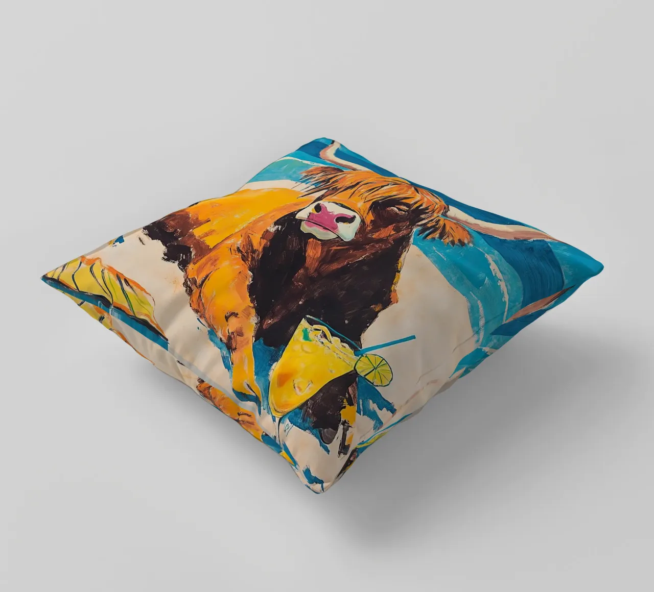 Mucca delle Highlands cuscino da Nikis Art Studio