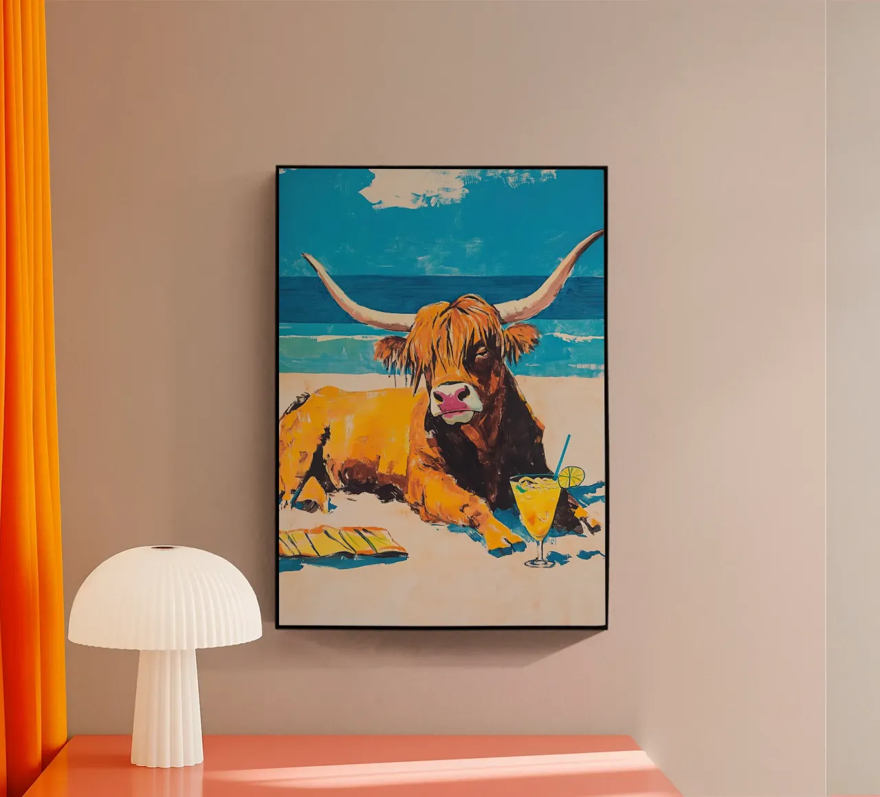 Mucca delle Highlands plexiglass da Nikis Art Studio