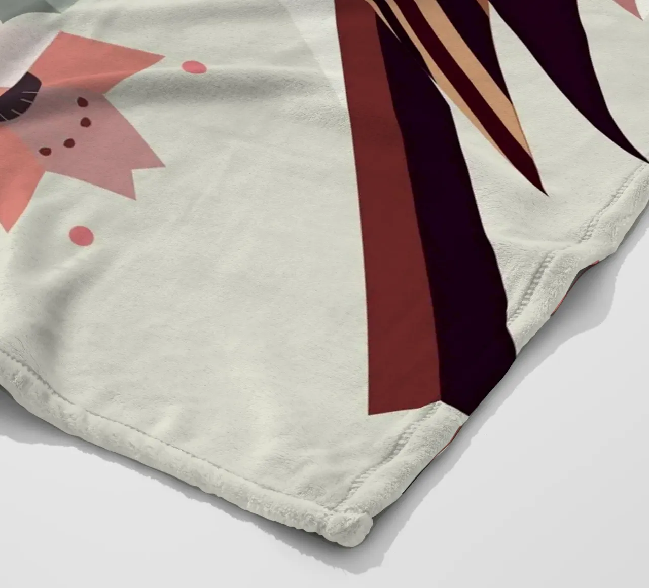 Pettirosso geometrico con fiori di ciliegio coperta in pile da namosh