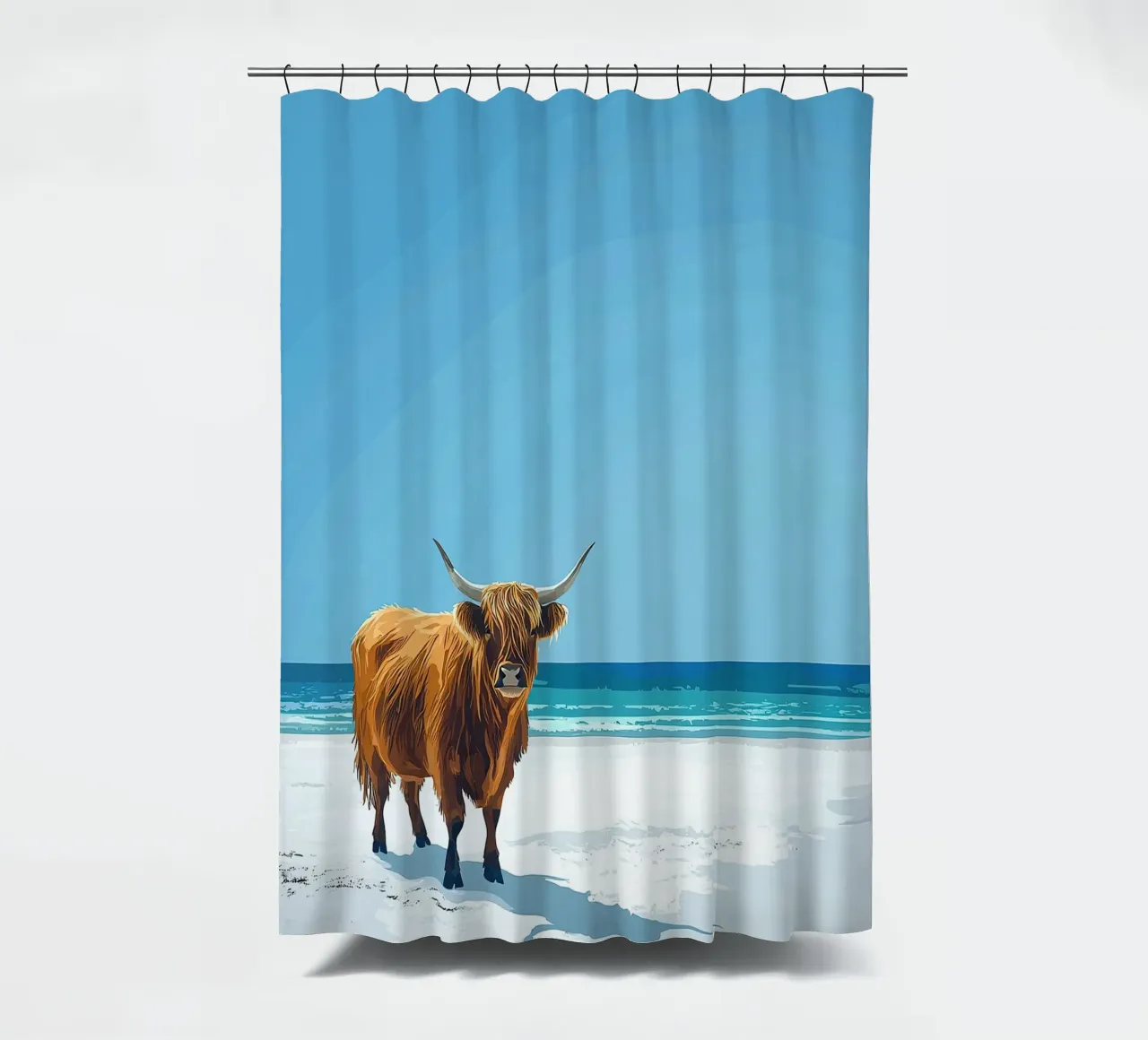 Mucca Highland am Meer tenda da doccia da Nikis Art Studio