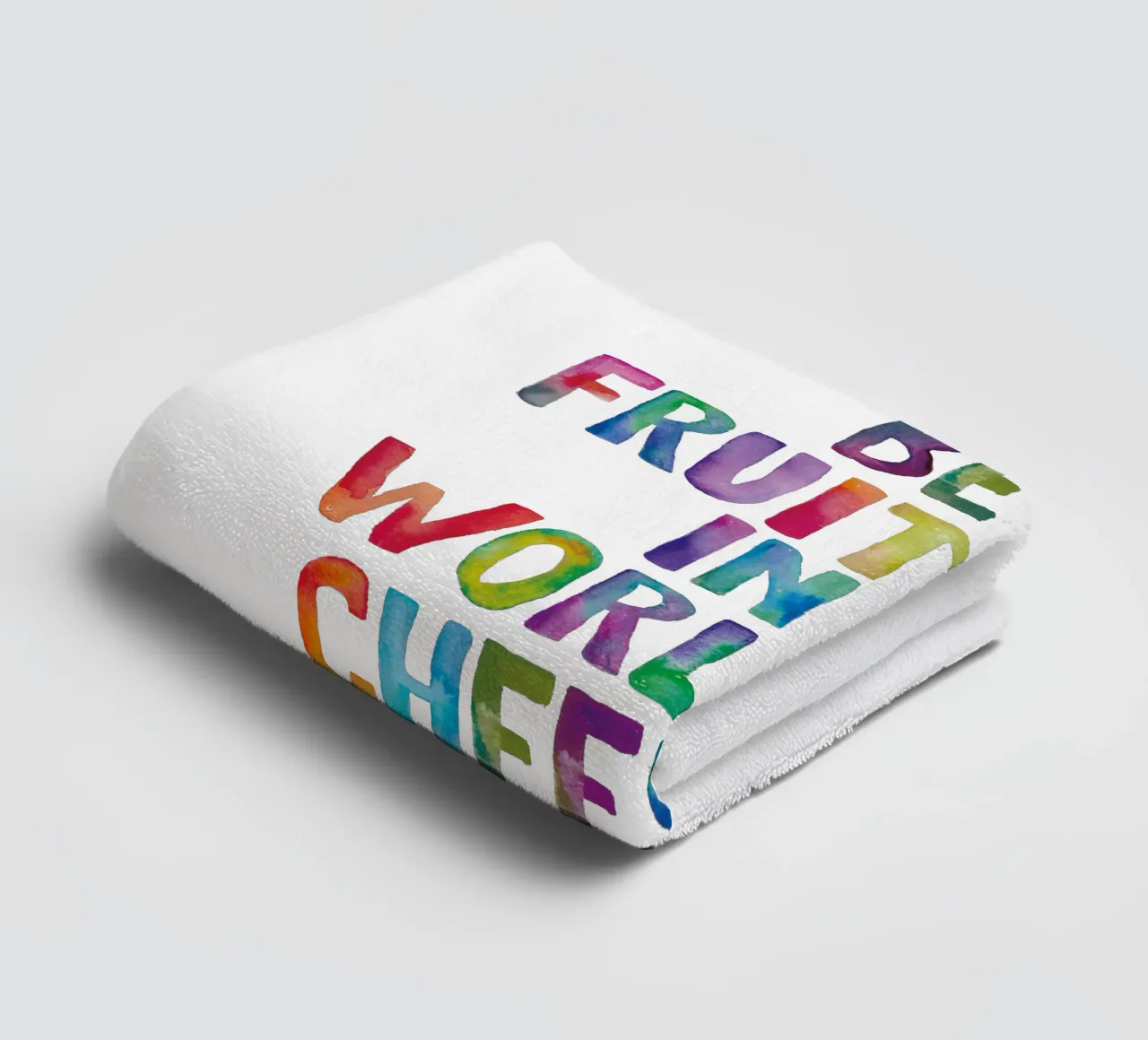 Be a Fruitloop In a World of Cheerios Rainbow Typography towel by THE MOTIVATED TYPE