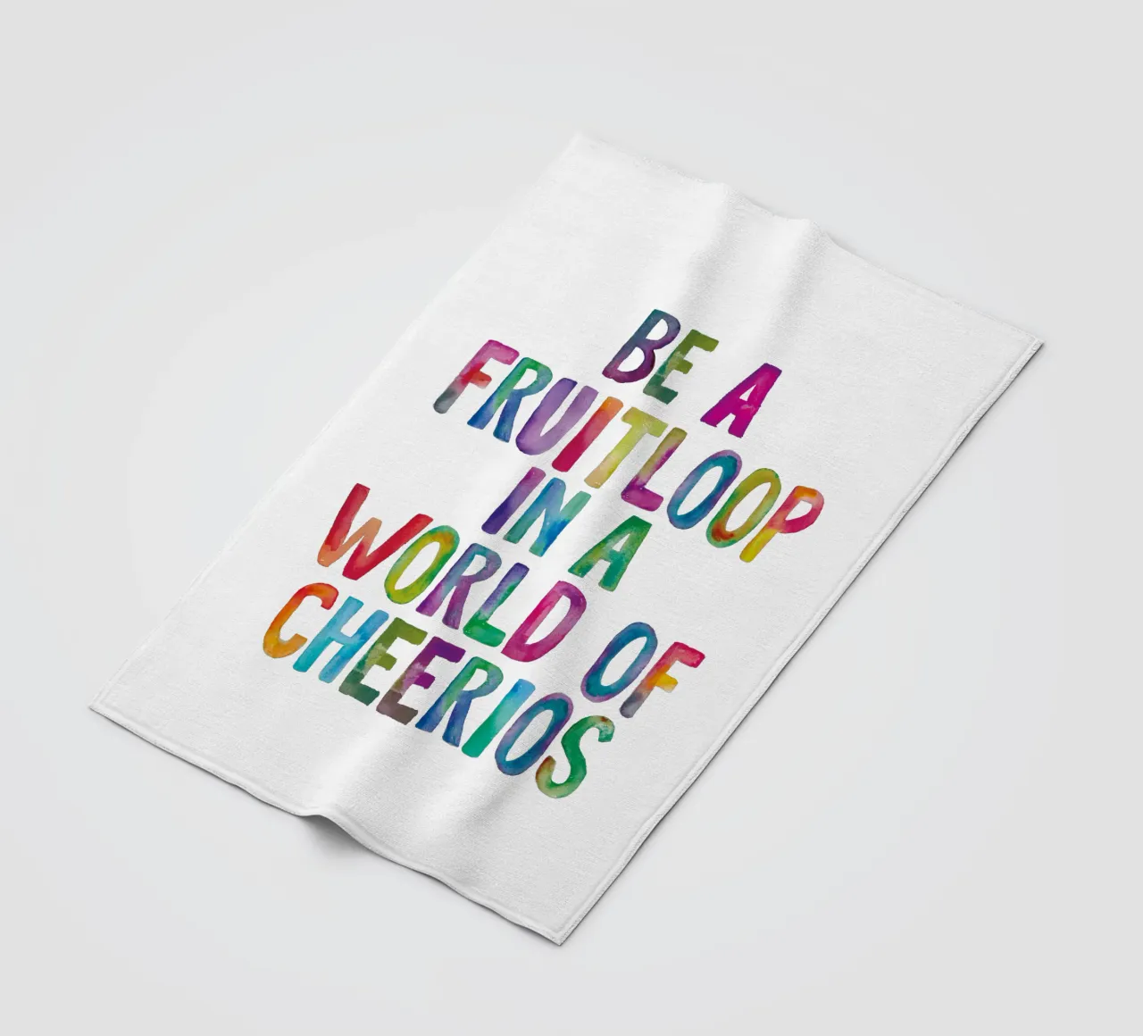 Be a Fruitloop In a World of Cheerios Rainbow Typography fleece blanket by THE MOTIVATED TYPE