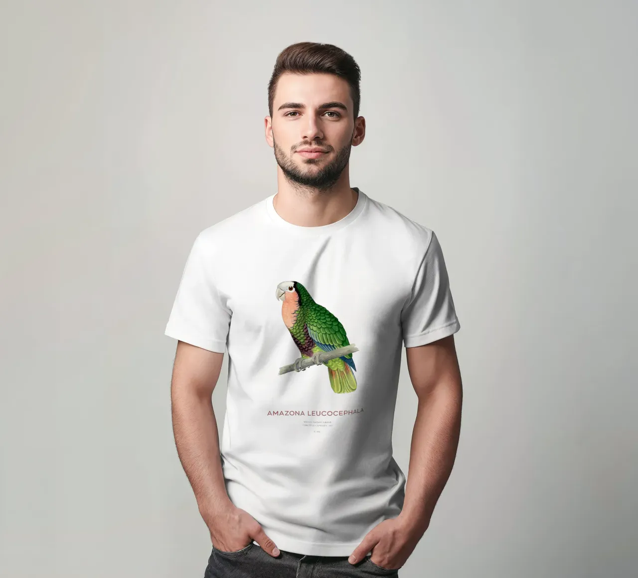 Il pappagallo cubano e il pappagallo dalla gola rosa, è un pappagallo di taglia media. t-shirt da Vintagrafica