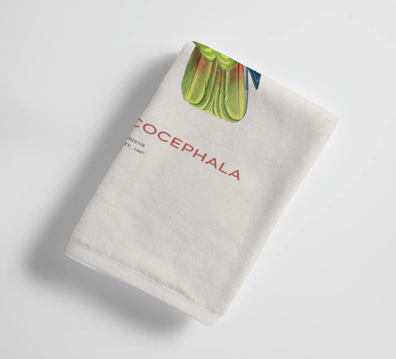 The Cuban parrot and the rose-throated parrot, is a medium-s towel by Vintagrafica