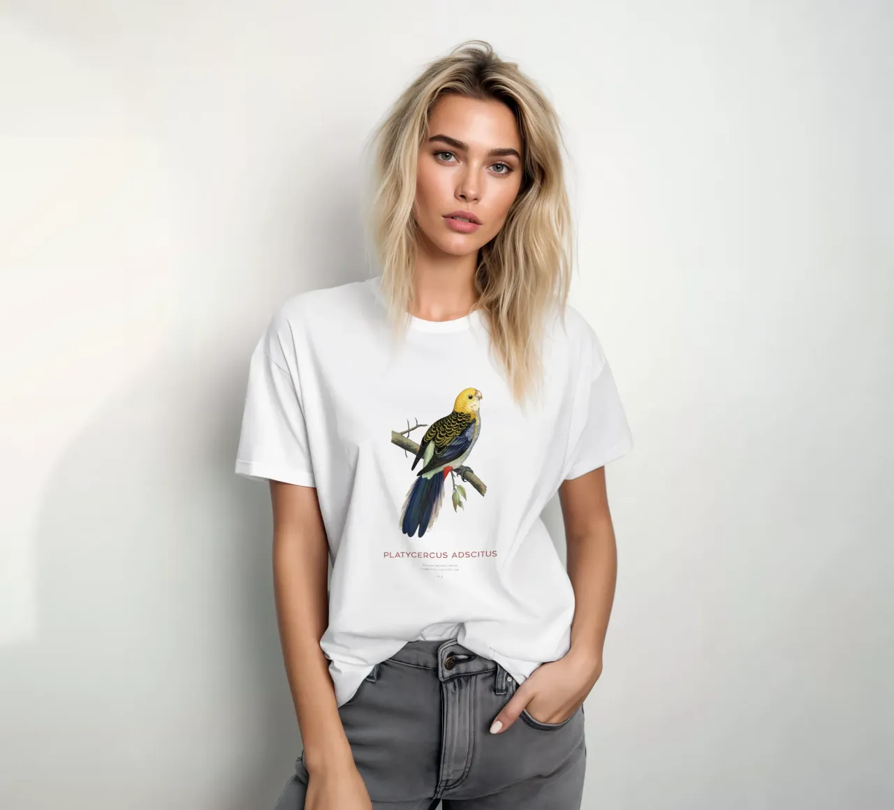 Blassköpfige Rosella oder Platycercus adscitus T-Shirt von Vintagrafica