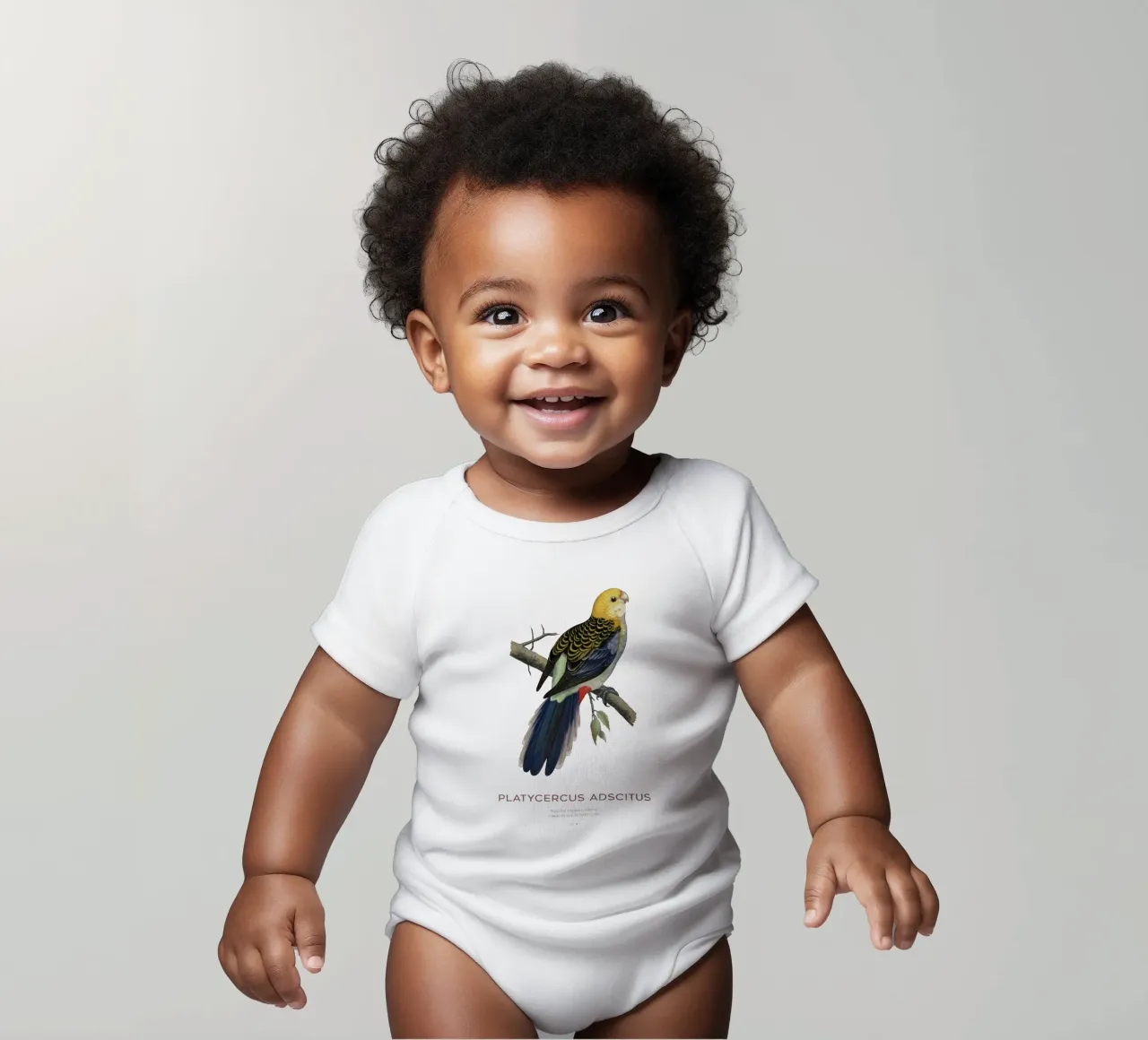 Blassköpfige Rosella oder Platycercus adscitus Kurzarm Babybody von Vintagrafica