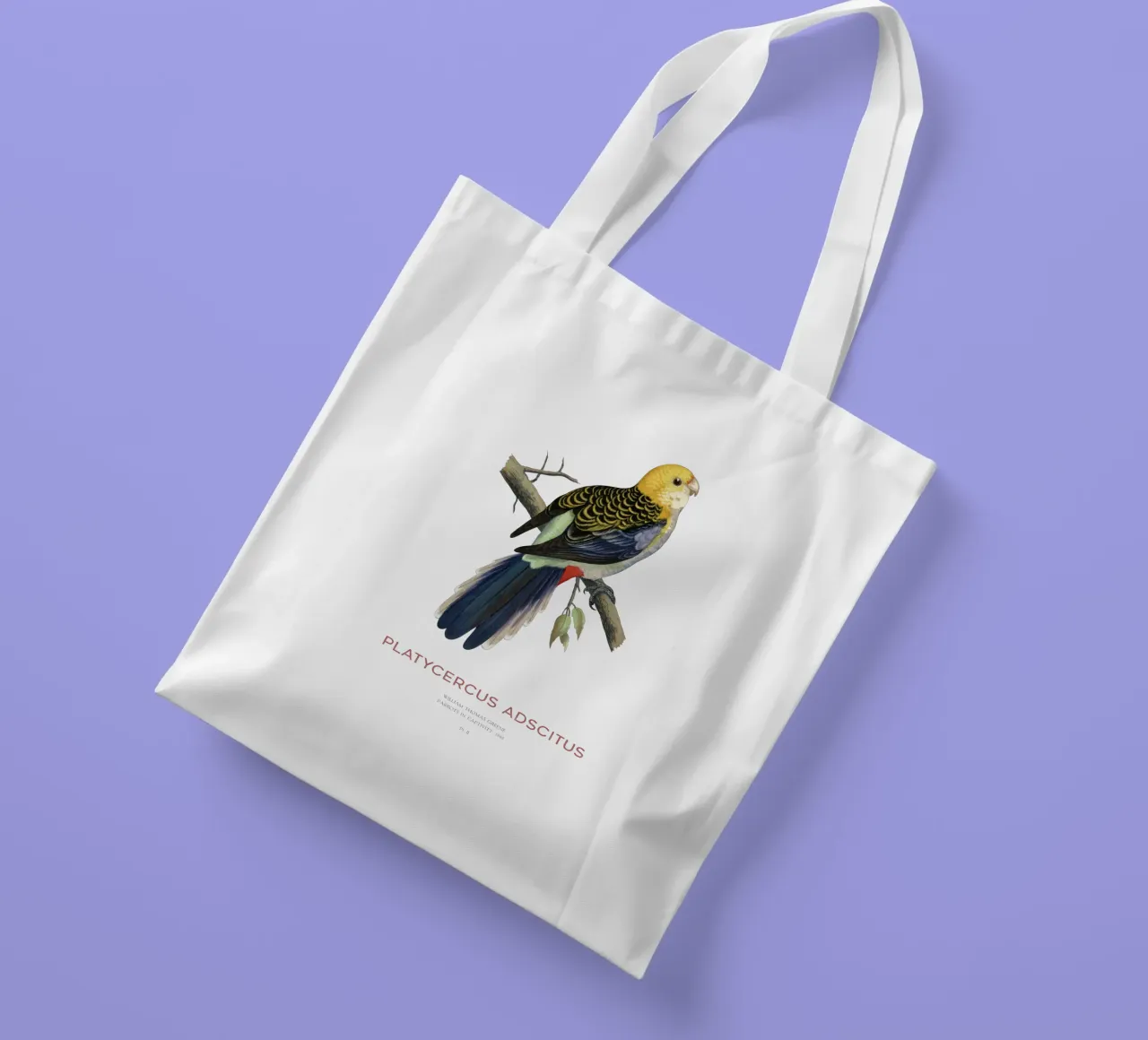 Rosella testa pallida o Platycercus adscitus borsa in juta da Vintagrafica