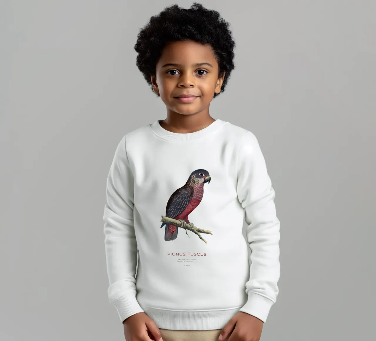 Pappagallo crepuscolare o Pionus fuscus felpa bambino da Vintagrafica