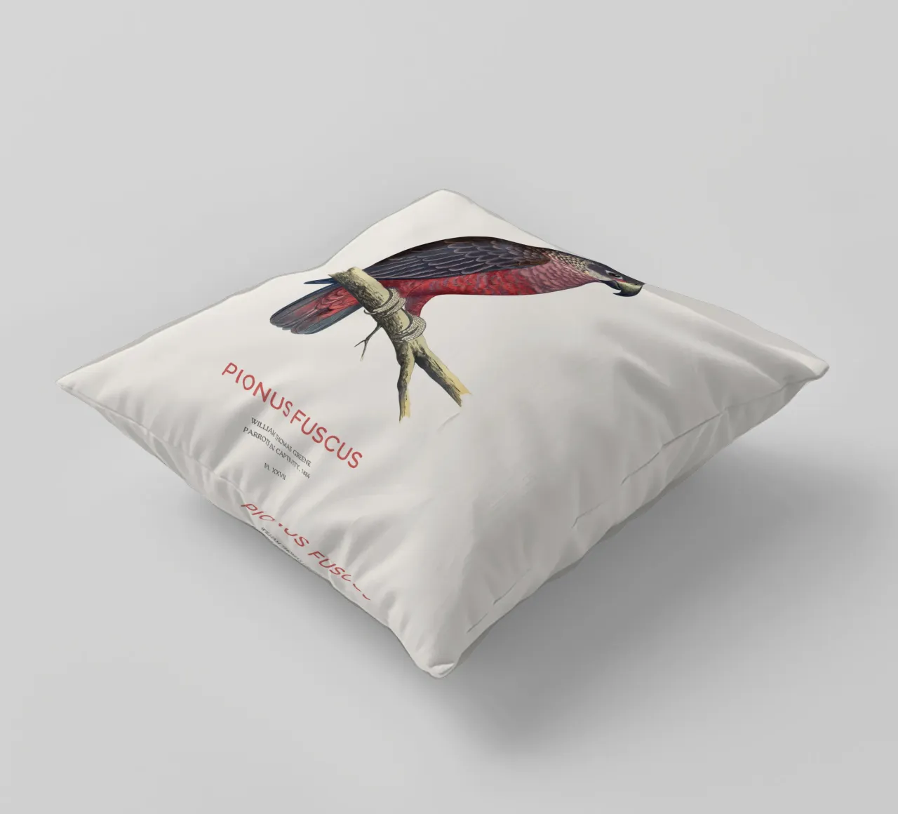 Pappagallo crepuscolare o Pionus fuscus cuscino da Vintagrafica