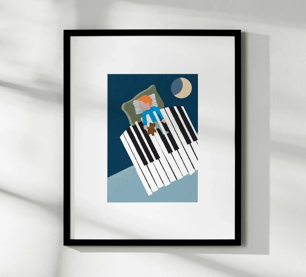 Sleep Well poster con telaio in alluminio da lazydaypaper